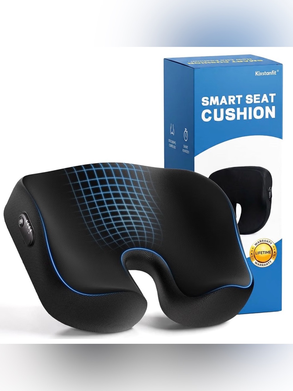 Smart Seat Cushion with Built-in Reminder & Memory Foam for Office Chair